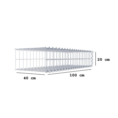 Gabbione aggiuntivo tipo 2 100 cm x 20 cm x 40 cm (L x H x P), maglia 5 cm x 10 cm, a spirale