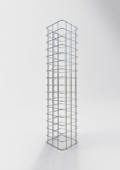 Columna de gaviones cuadrada 17 cm x 17 cm, 80 cm de altura, MW 5 cm x 5 cm