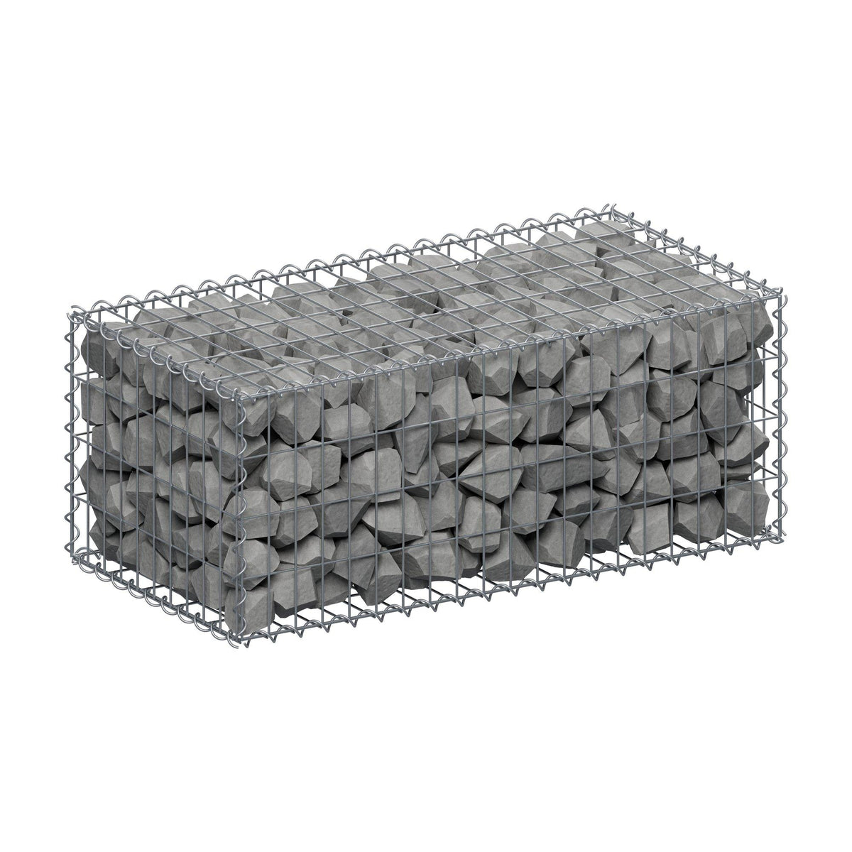 Gabion 100 cm x 40 cm x 50 cm (L x H x P), mailles 5 cm x 10 cm, spirale