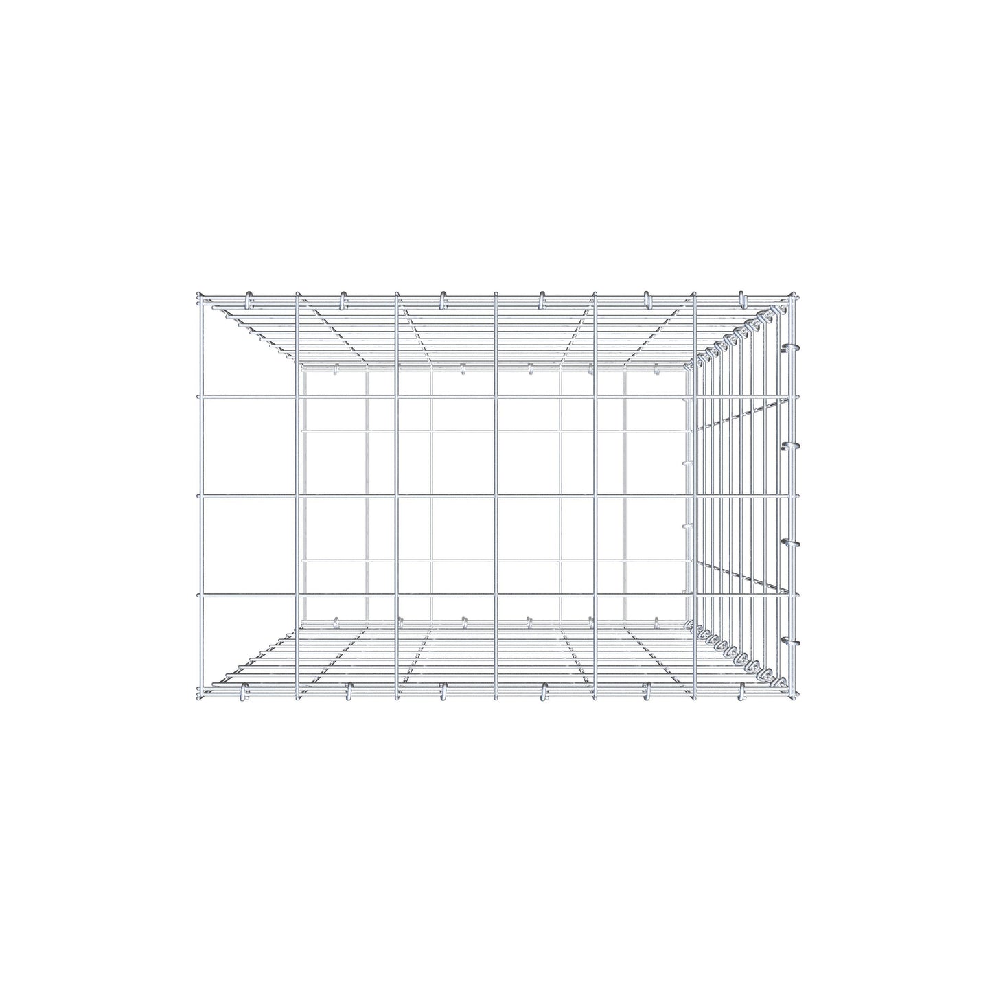 Gabião Tipo 2 100 cm x 60 cm x 40 cm (C x A x P), malhagem 10 cm x 10 cm, anel C