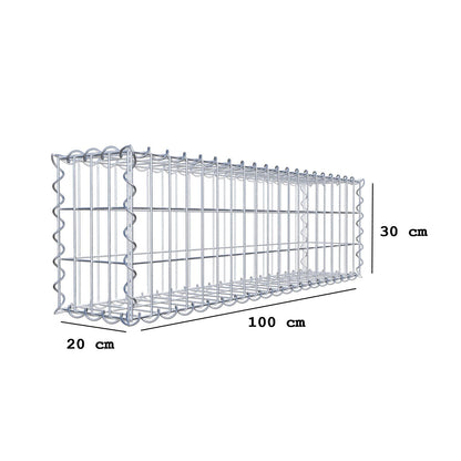 2er Set Gabionen 100 cm x 30 cm x 20 cm (L x H x T), Maschenweite 5 x 10 cm, Spirale