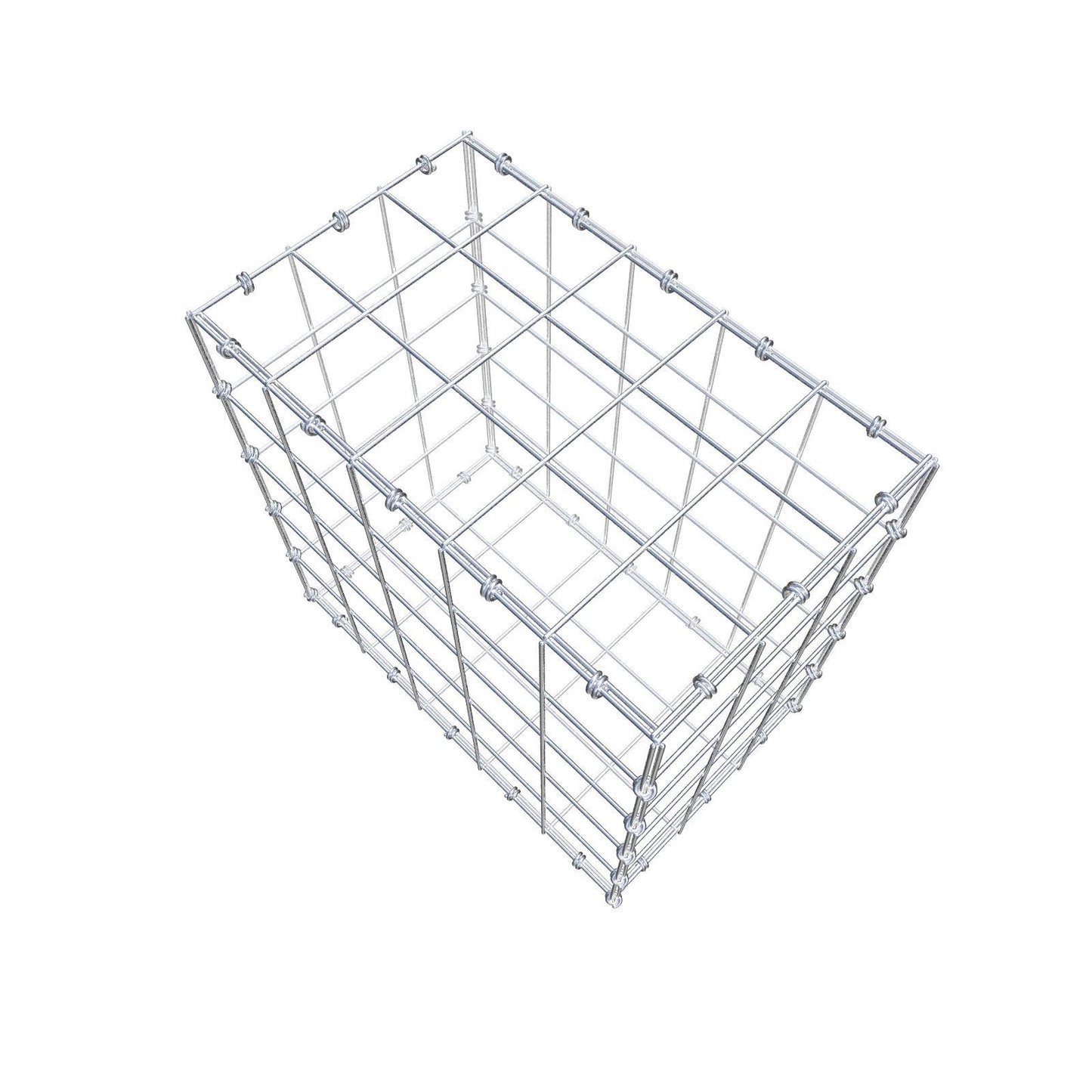 Gabbione 50 cm x 50 cm x 30 cm (L x H x P), maglia 10 x 10 cm, anello a spirale