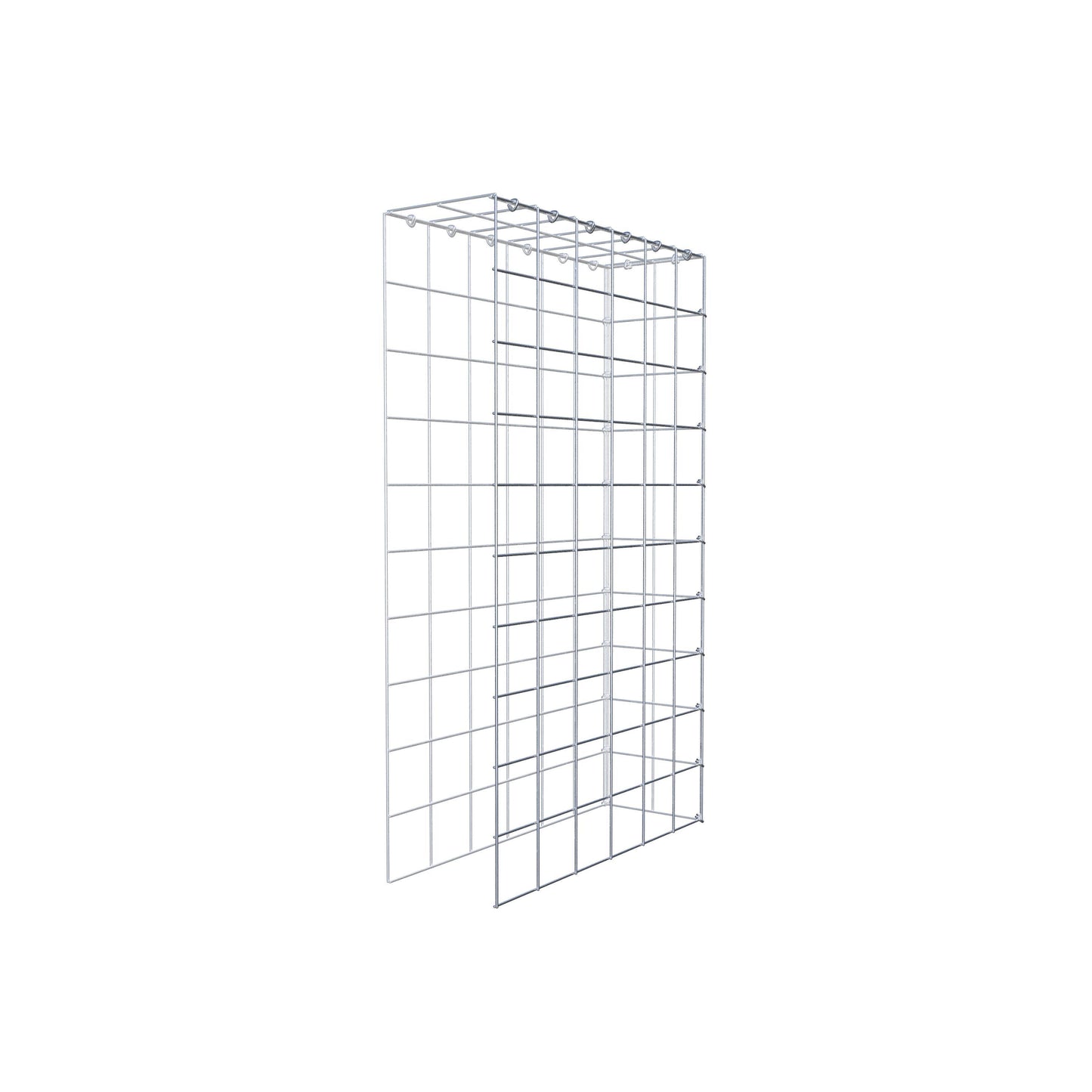 Typ 4 påbyggnadsgabion 100 cm x 60 cm x 20 cm (L x H x D), maskstorlek 10 cm x 10 cm, C-ring