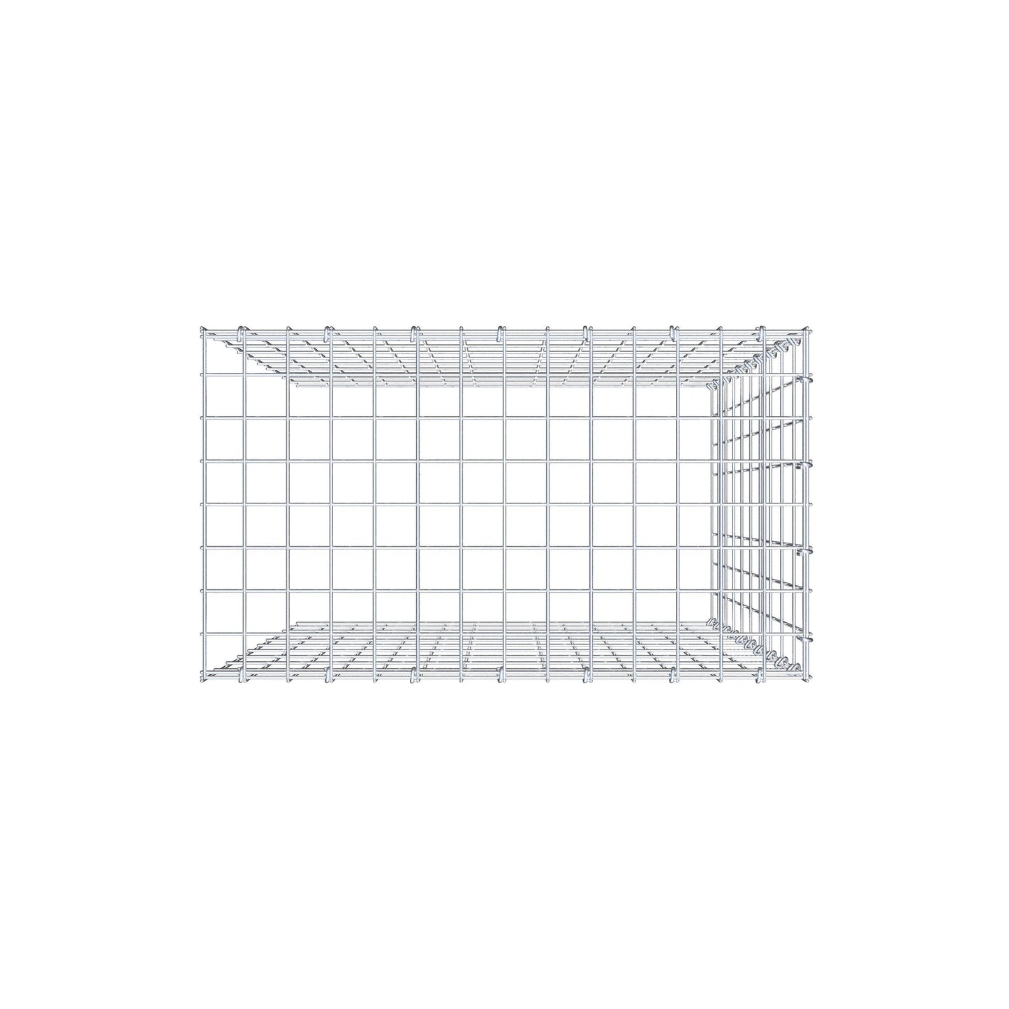 Opzetpaal type 4 100 cm x 70 cm x 40 cm (L x H x D), maaswijdte 5 cm x 10 cm, C-ring