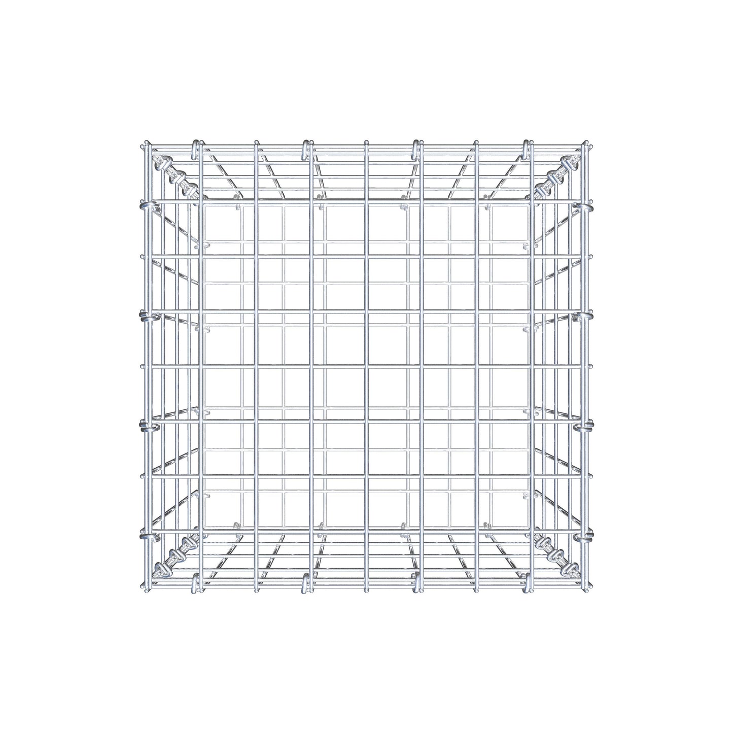 Gabion 40 cm x 40 cm x 40 cm (L x H x P), mailles 5 cm x 10 cm, anneau en C