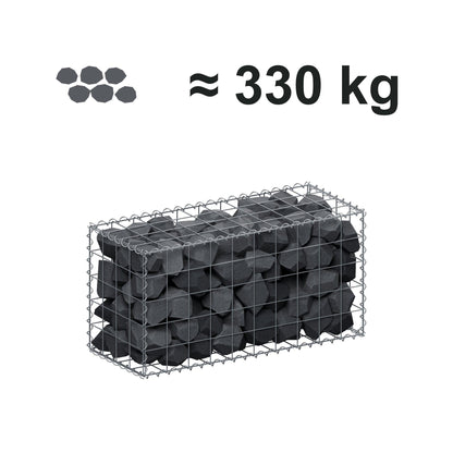 Gabione 100 cm x 50 cm x 40 cm (L x H x T), Maschenweite 10 cm x 10 cm, Spirale