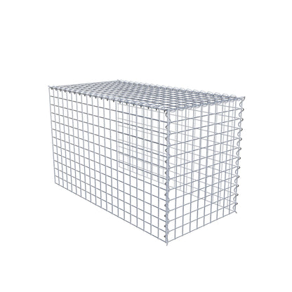 Gabbione aggiuntivo tipo 4 100 cm x 60 cm x 50 cm (L x H x P), dimensione maglia 5 cm x 5 cm, a spirale