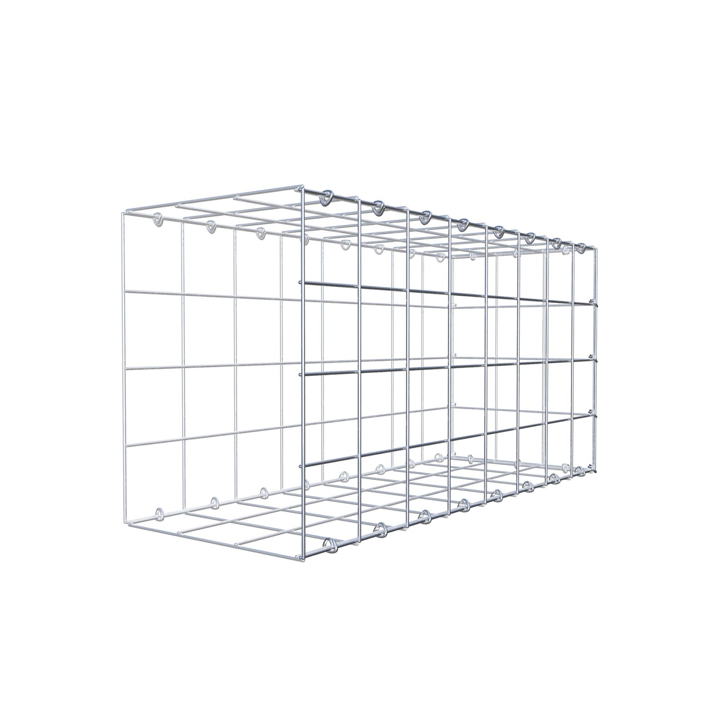 Typ 2 påbyggnadsgabion 80 cm x 40 cm x 30 cm (L x H x D), maskstorlek 10 cm x 10 cm, C-ring