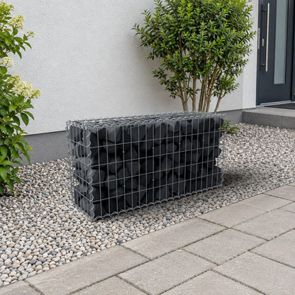 Gabião 100 cm x 50 cm x 30 cm (C x A x P), malhagem 5 cm x 10 cm, espiral