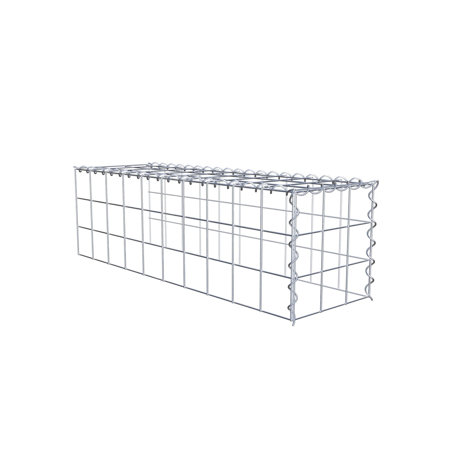 Gabion rapporté type 4 100 cm x 30 cm x 30 cm (L x H x P), mailles 10 cm x 10 cm, spirale