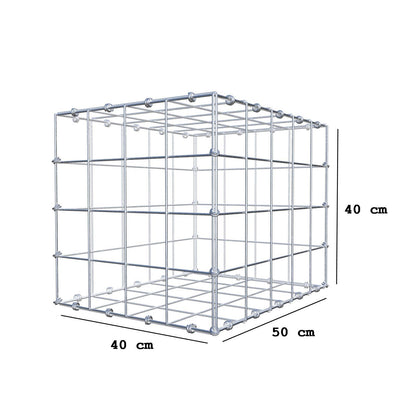 Gabbione 50 cm x 40 cm x 40 cm (L x H x P), maglia 10 x 10 cm, anello a spirale