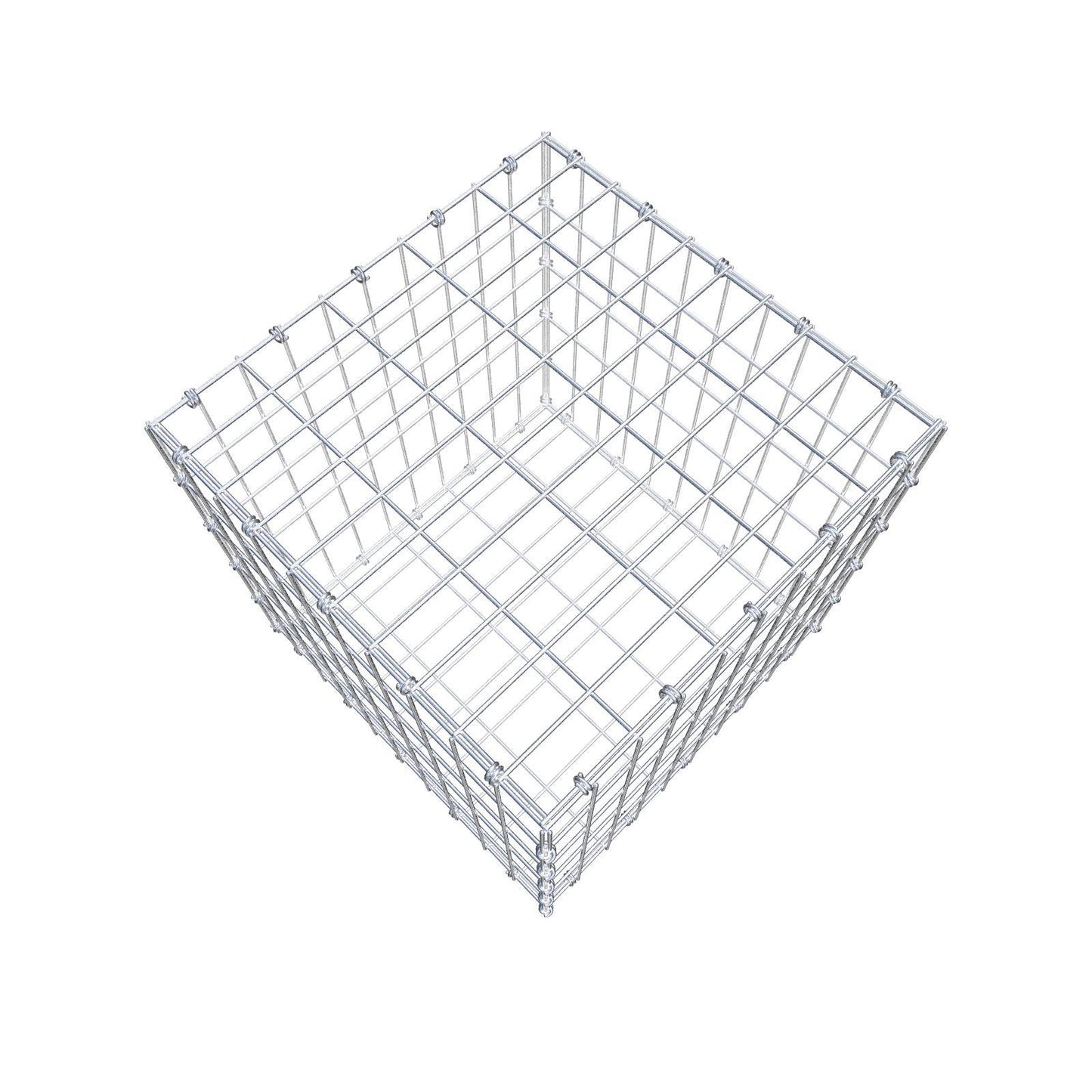 Gabione 50 cm x 50 cm x 50 cm (L x H x T), Maschenweite 5 x 10 cm, Spiralring