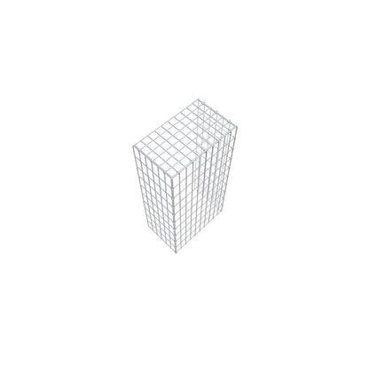 Monteret gabion type 4 100 cm x 30 cm x 50 cm (L x H x D), maskestørrelse 5 cm x 10 cm, C-ring