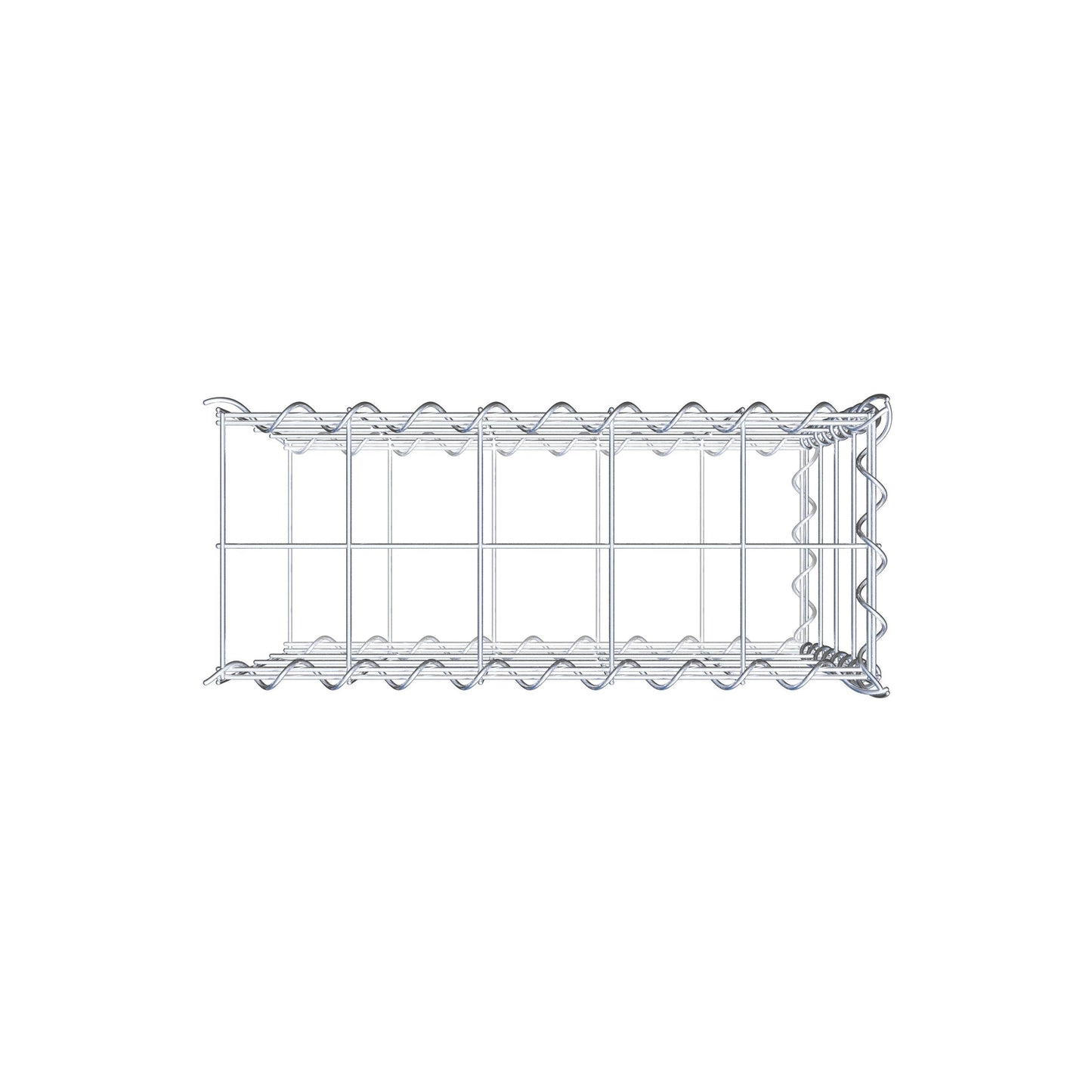 Opvokset gabion type 2 50 cm x 40 cm x 20 cm (L x H x D), maskestørrelse 10 cm x 10 cm, spiral