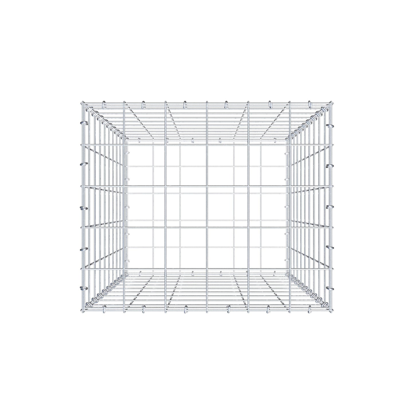 Gabbione 100 cm x 60 cm x 50 cm (L x H x P), maglia 10 cm x 10 cm, anello a C