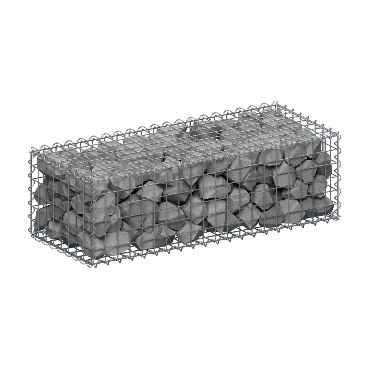 Gabbione 100 cm x 30 cm x 40 cm (L x H x P), maglia 5 cm x 5 cm, spirale