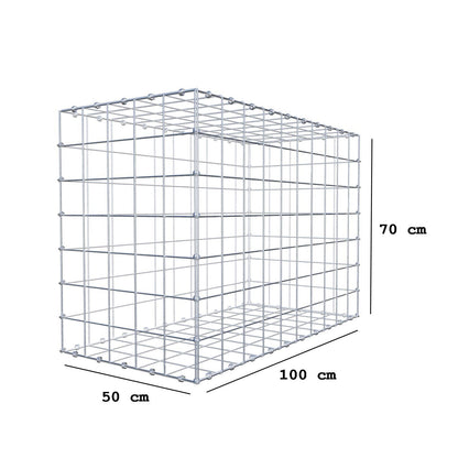 Gabbione 100 cm x 70 cm x 50 cm (L x H x P), maglia 10 x 10 cm, anello a spirale