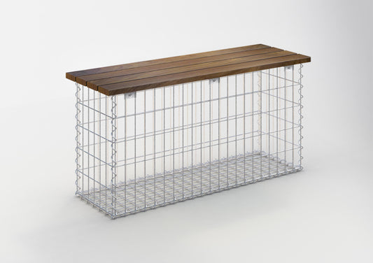 Gartenbank Spiralgabione CUMARU MW 5 x 10 cm 105 x 50 x 30 cm