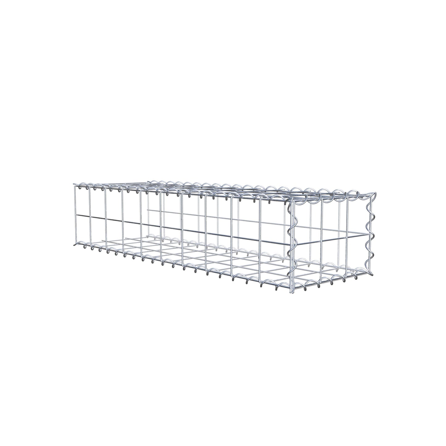 Opvokset gabion type 2 100 cm x 20 cm x 30 cm (L x H x D), maskestørrelse 10 cm x 10 cm, spiral