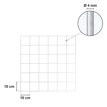 Gabion 100 cm x 90 cm x 50 cm (L x H x D), maskestørrelse 10 cm x 10 cm, spiral