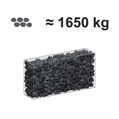 Gabione 200 cm x 100 cm x 50 cm (L x H x T), Maschenweite 10 cm x 10 cm, Spirale