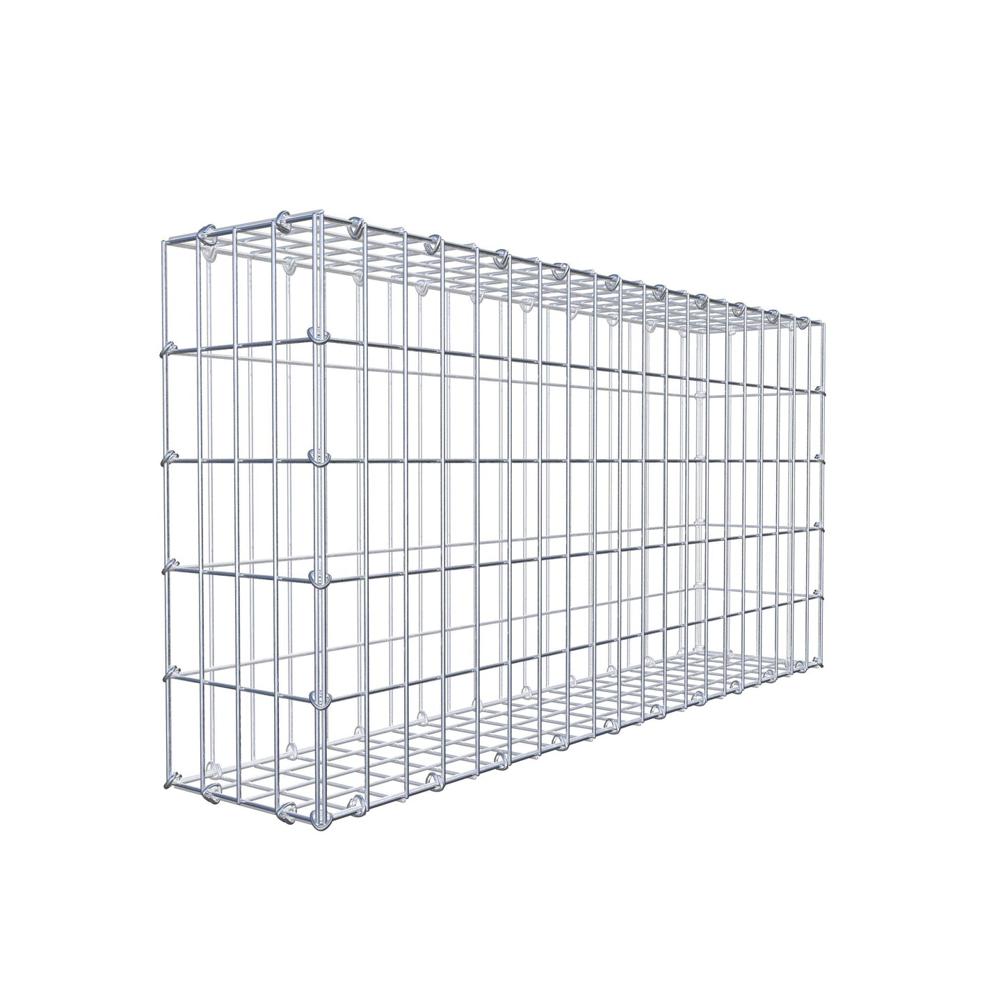 Gabião 100 cm x 50 cm x 20 cm (C x A x P), malhagem 5 cm x 10 cm, anel C
