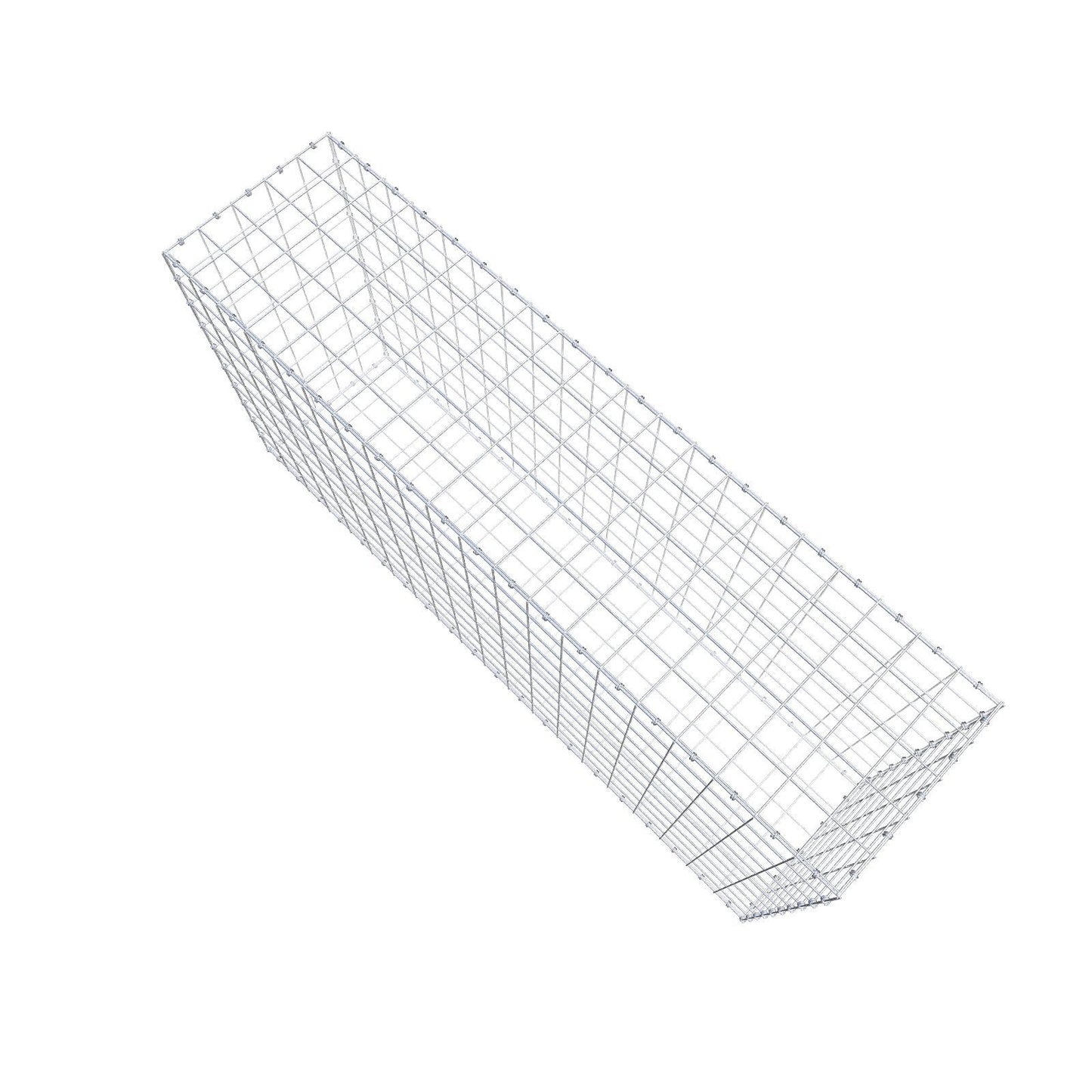 Gabion 200 cm x 100 cm x 50 cm (L x H x D), maskestørrelse 10 x 10 cm, spiralring