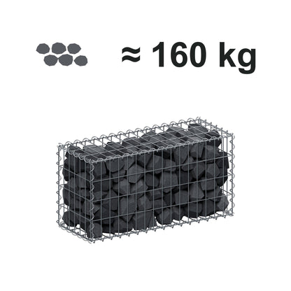 Gabion 80 cm x 40 cm x 30 cm (L x H x D), maskestørrelse 5 cm x 10 cm, spiral