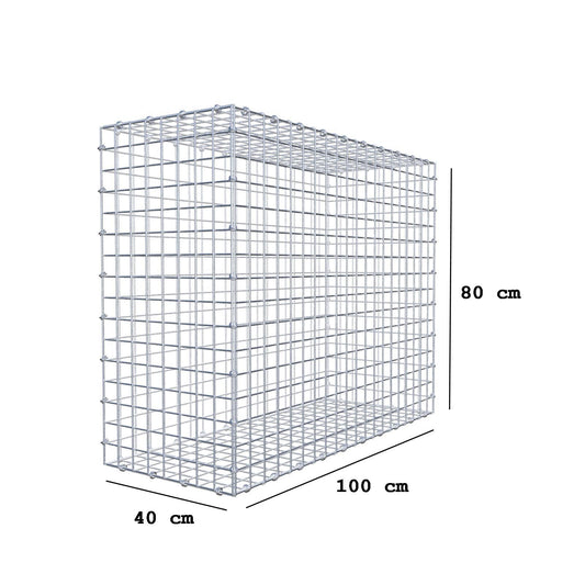 Gabion 100 cm x 80 cm x 40 cm (L x H x D), mesh size 5 x 5 cm, spiral ring