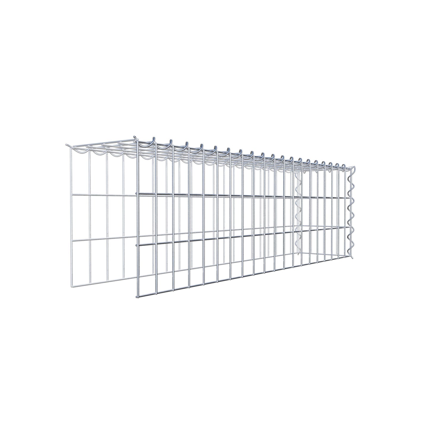 Gabion rapporté type 4 100 cm x 30 cm x 20 cm (L x H x P), mailles 5 cm x 10 cm, spirale