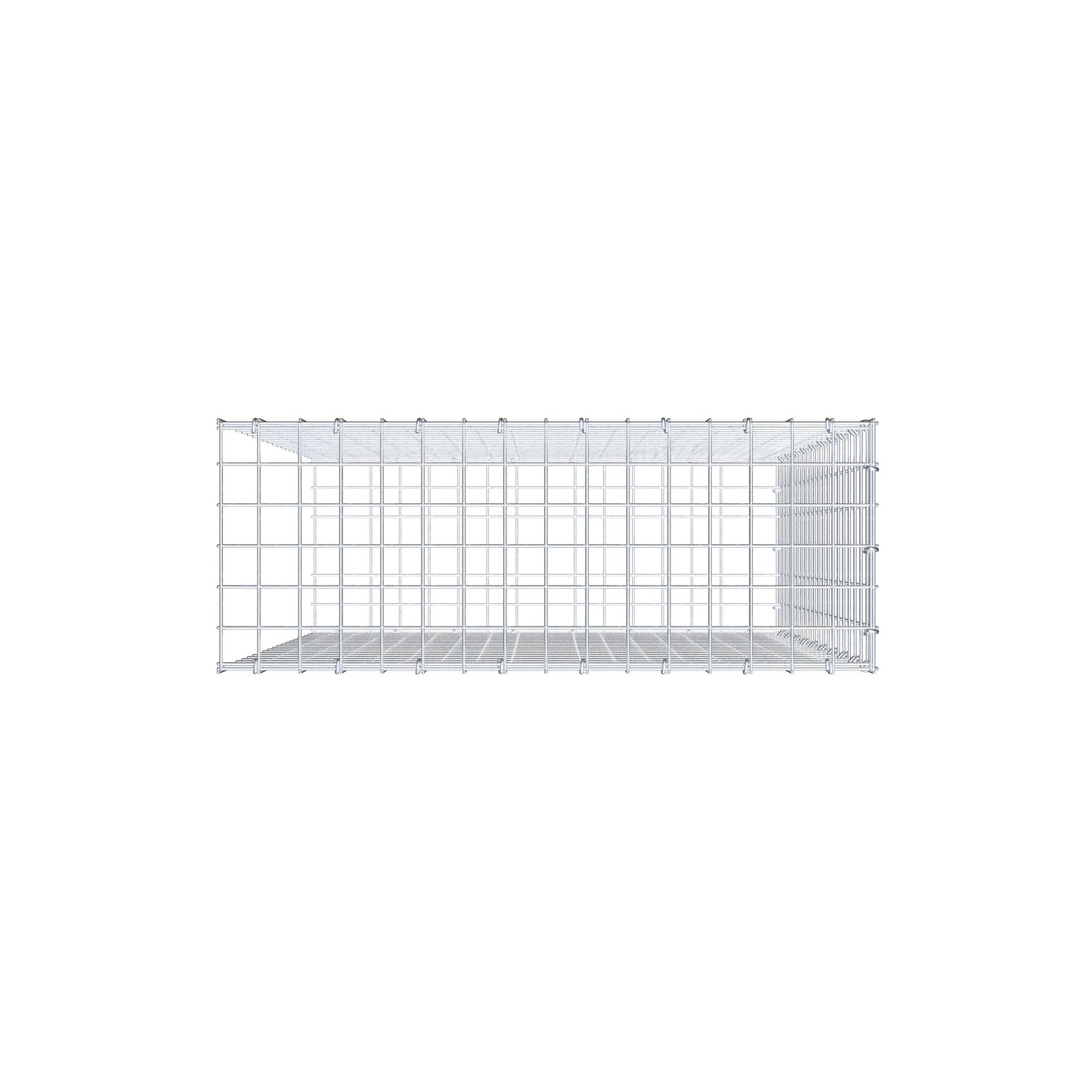 Monteret gabion type 2 100 cm x 80 cm x 30 cm (L x H x D), maskestørrelse 5 cm x 5 cm, C-ring