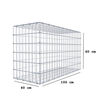 Gabbione 100 cm x 60 cm x 40 cm (L x H x P), maglia 5 x 10 cm, anello a spirale