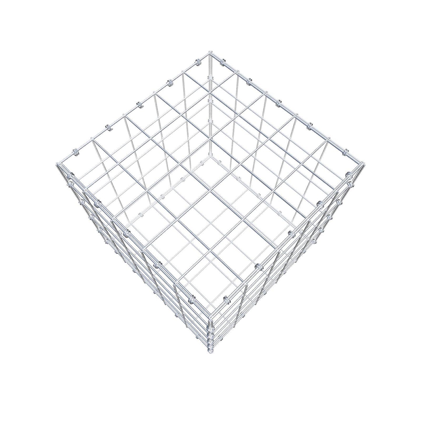 Gabion 50 cm x 50 cm x 50 cm (L x H x D), maskestørrelse 10 x 10 cm, spiralring