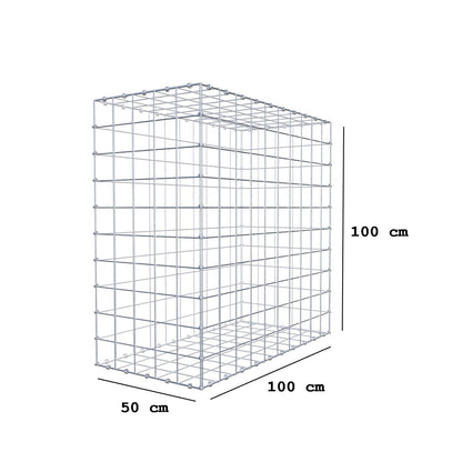 Gabbione 100 cm x 100 cm x 50 cm (L x H x P), maglia 10 x 10 cm, anello a spirale