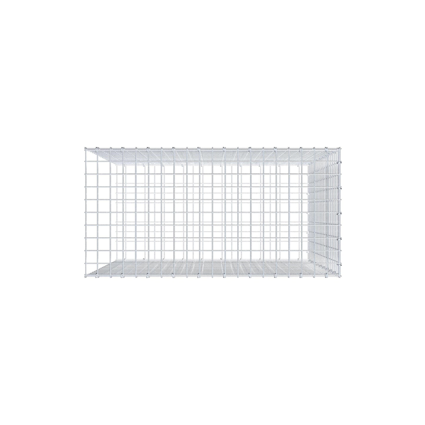Gabbione aggiuntivo tipo 2 100 cm x 100 cm x 50 cm (L x H x P), maglia 5 cm x 5 cm, anello a C