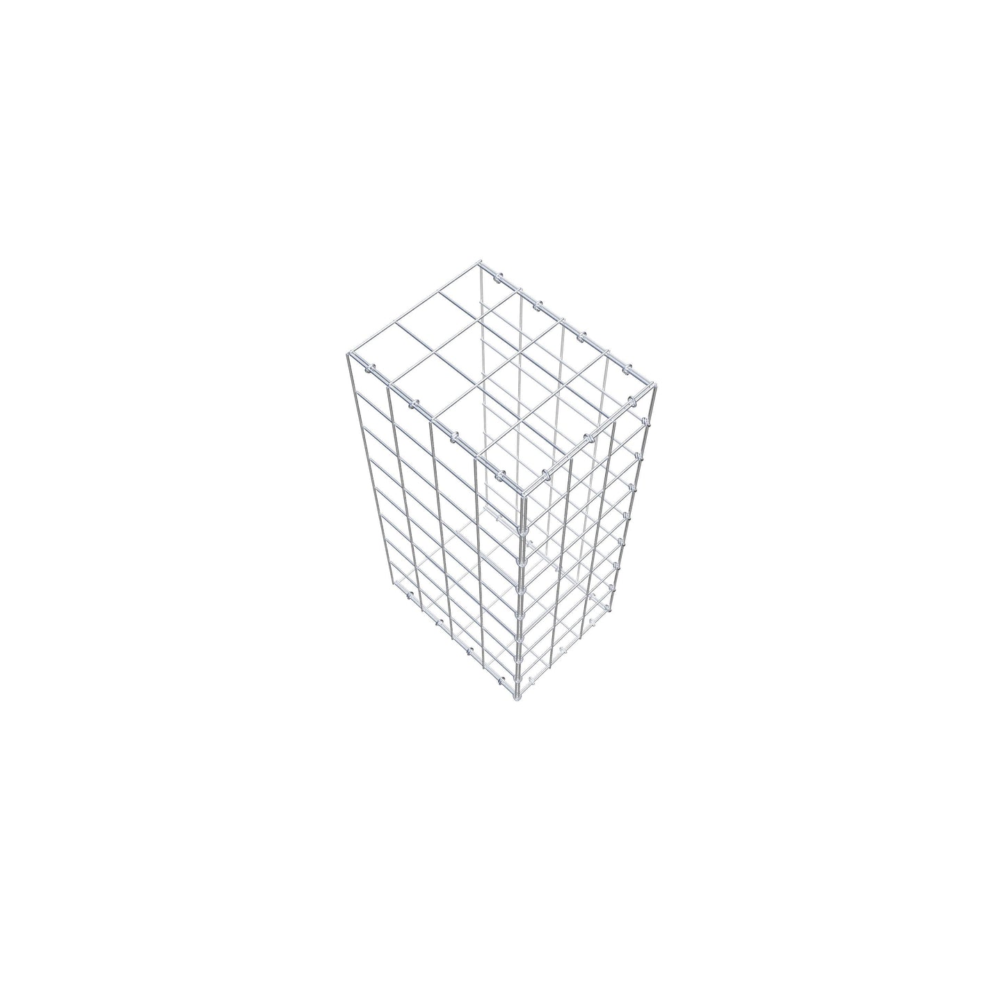 Typ 2 påbyggnadsgabion 80 cm x 40 cm x 30 cm (L x H x D), maskstorlek 10 cm x 10 cm, C-ring