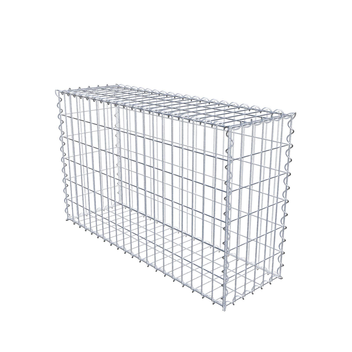 Gabião 100 cm x 60 cm x 30 cm (C x A x P), malhagem 5 cm x 10 cm, espiral