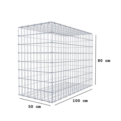 Gabion 100 cm x 80 cm x 50 cm (L x H x D), maskstorlek 5 x 10 cm, spiralring