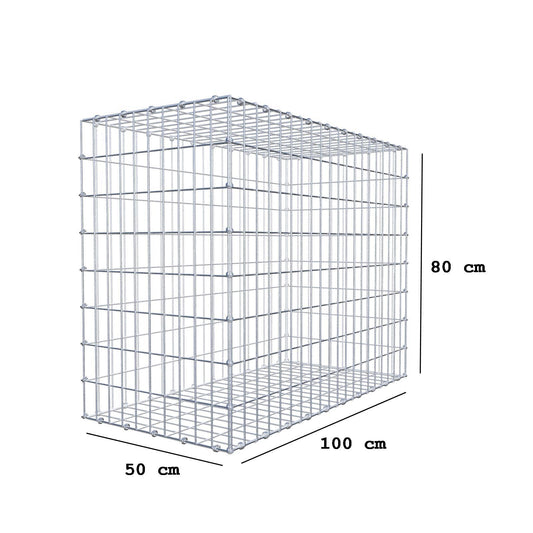 Gabion 100 cm x 80 cm x 50 cm (L x H x P), mailles 5 x 10 cm, anneau en spirale
