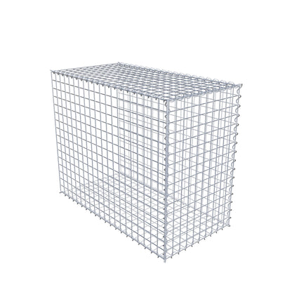 Opbouw schanskorf type 2 100 cm x 80 cm x 50 cm (L x H x D), maaswijdte 5 cm x 5 cm, spiraalvormig