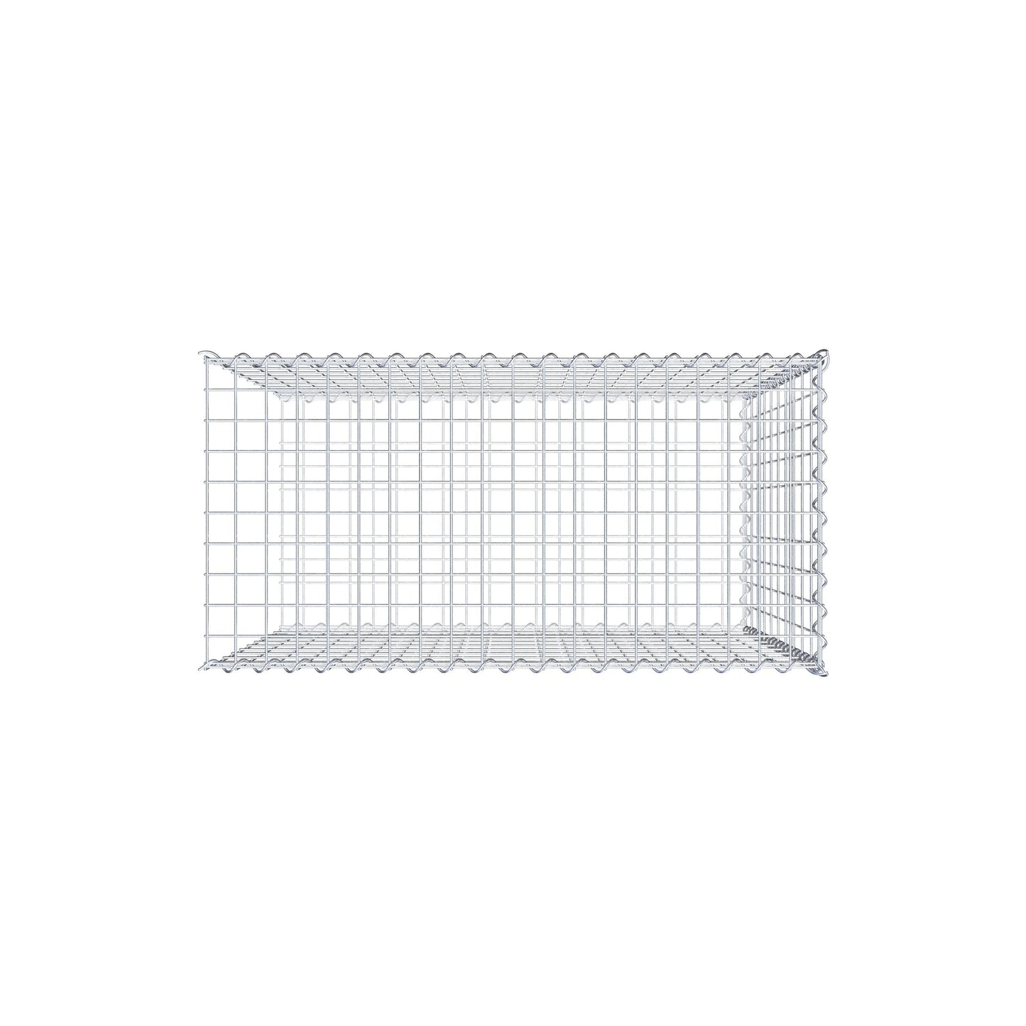 Gabion rapporté type 2 100 cm x 100 cm x 50 cm (L x H x P), mailles 5 cm x 10 cm, spirale