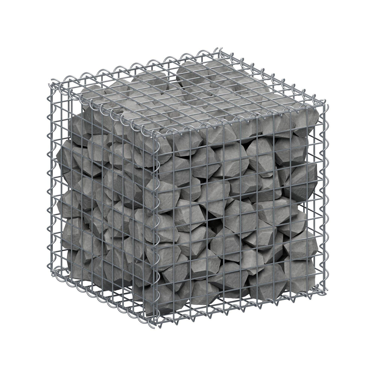 Gabion 50 cm x 50 cm x 50 cm (L x H x P), mailles 5 cm x 5 cm, spirale