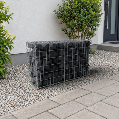 Gabião 100 cm x 60 cm x 30 cm (C x A x P), malhagem 5 cm x 10 cm, espiral