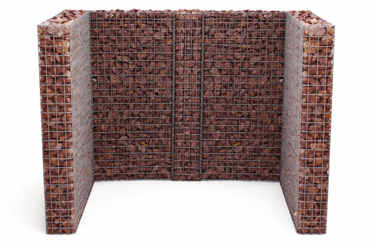 Gabionen Mülltonnenbox für 2 Tonnen  60120 l, 115 cm Höhe