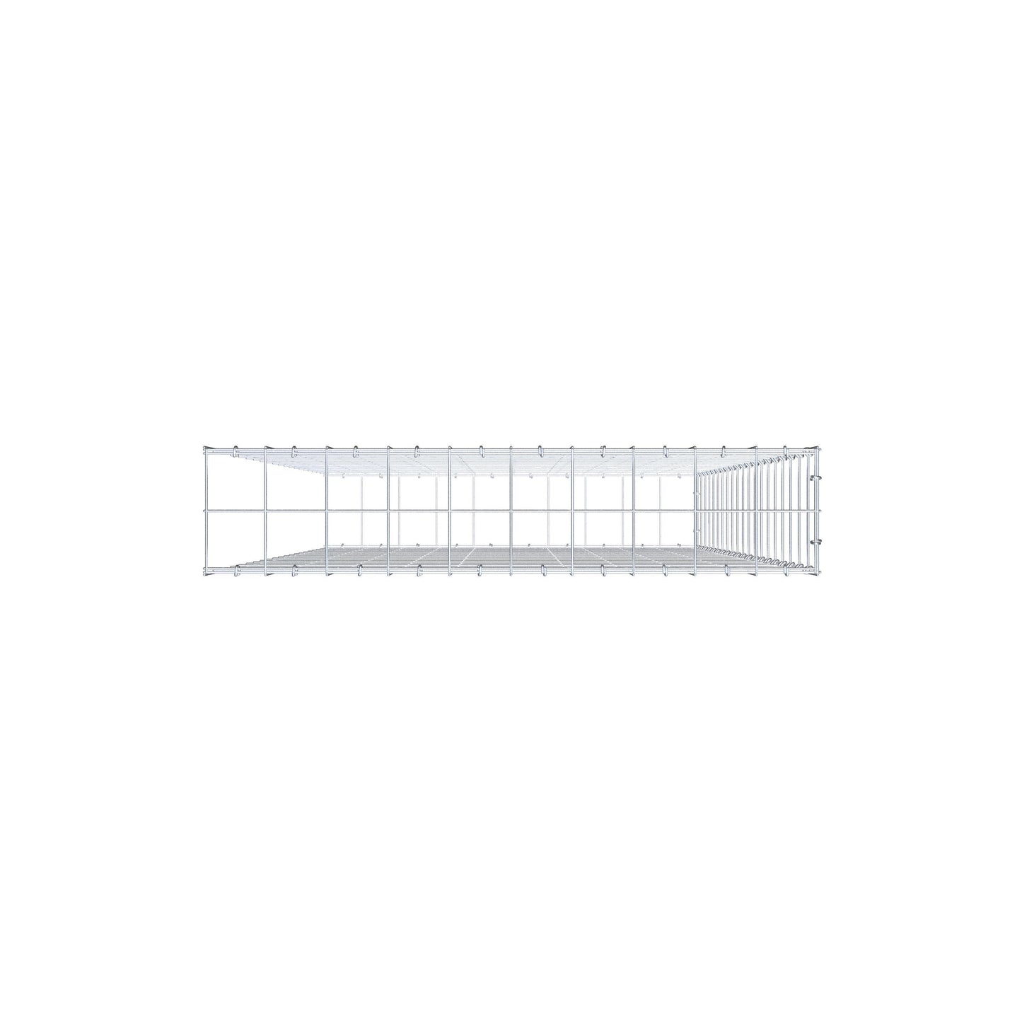 Typ 2 påbyggnadsgabion 200 cm x 100 cm x 20 cm (L x H x D), maskstorlek 10 cm x 10 cm, C-ring