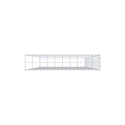 Typ 2 påbyggnadsgabion 200 cm x 100 cm x 20 cm (L x H x D), maskstorlek 10 cm x 10 cm, C-ring