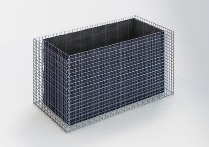Lit surélevé carré 200 cm x 100 cm x 100 cm (L x H x P), mailles 5 x 5 cm, épaisseur des parois 10 cm