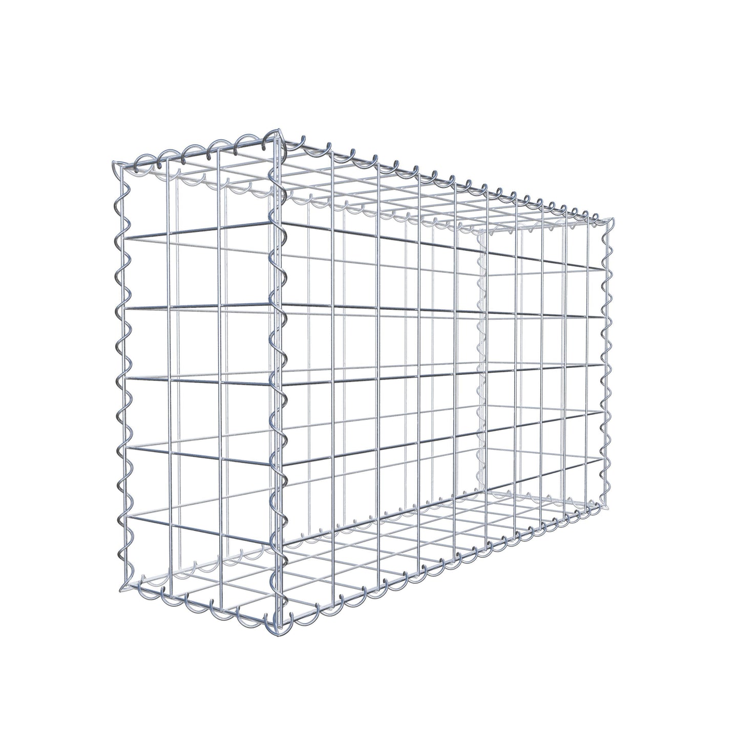 Gabbione 100 cm x 60 cm x 30 cm (L x H x P), maglia 10 cm x 10 cm, spirale