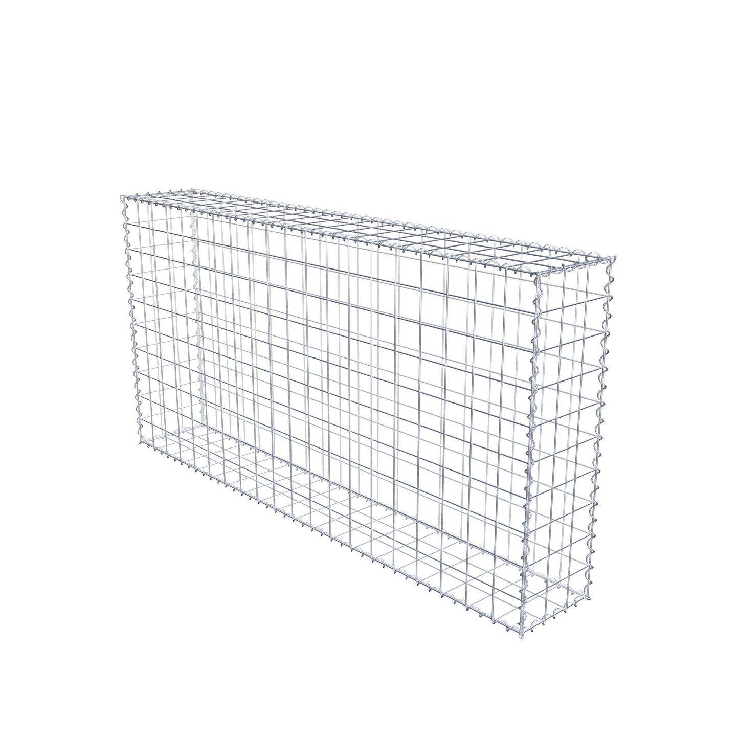Gabião 200 cm x 100 cm x 30 cm (C x A x P), malhagem 10 cm x 10 cm, espiral