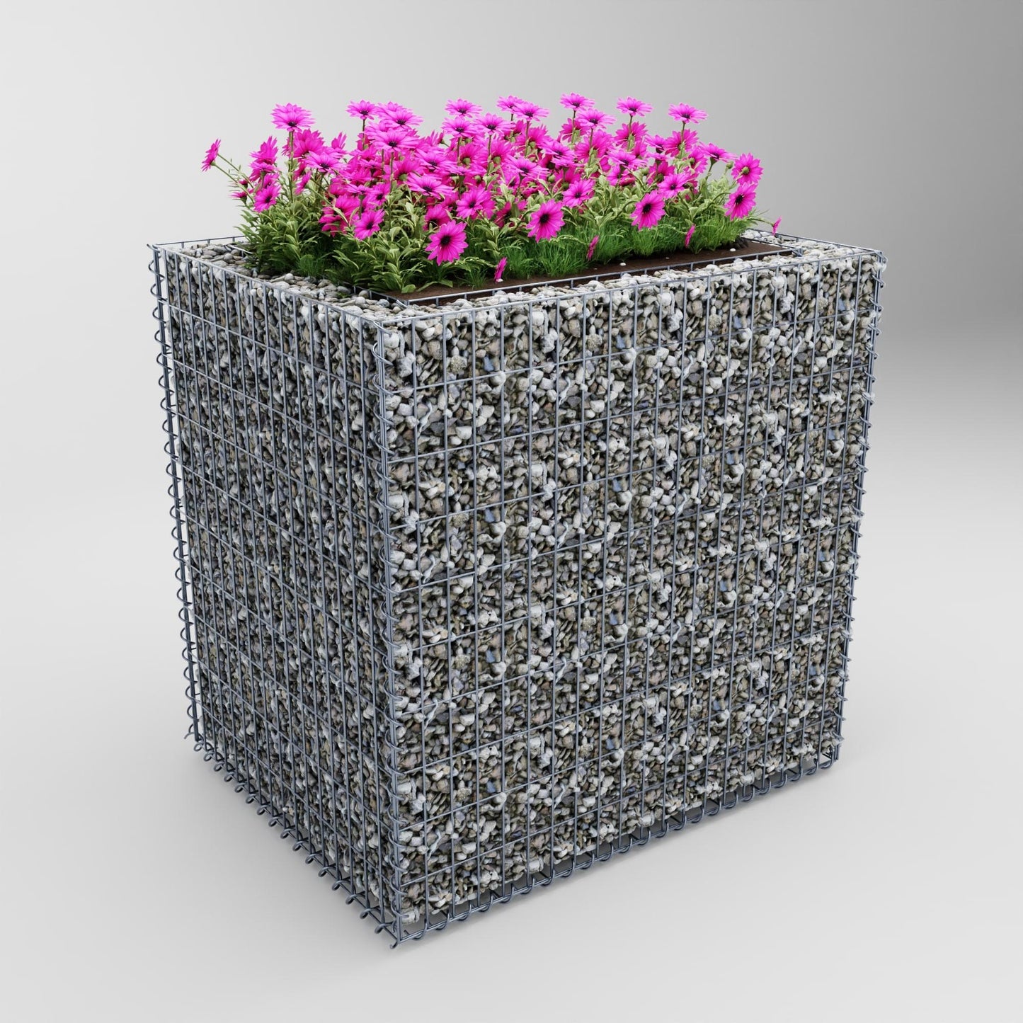 Højbed firkantet 100 cm x 80 cm x 100 cm (L x H x D), maskestørrelse 5 x 10 cm, vægtykkelse 10 cm